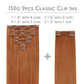 Wennalife Clip In Hair Extensions packaging with 7 pieces