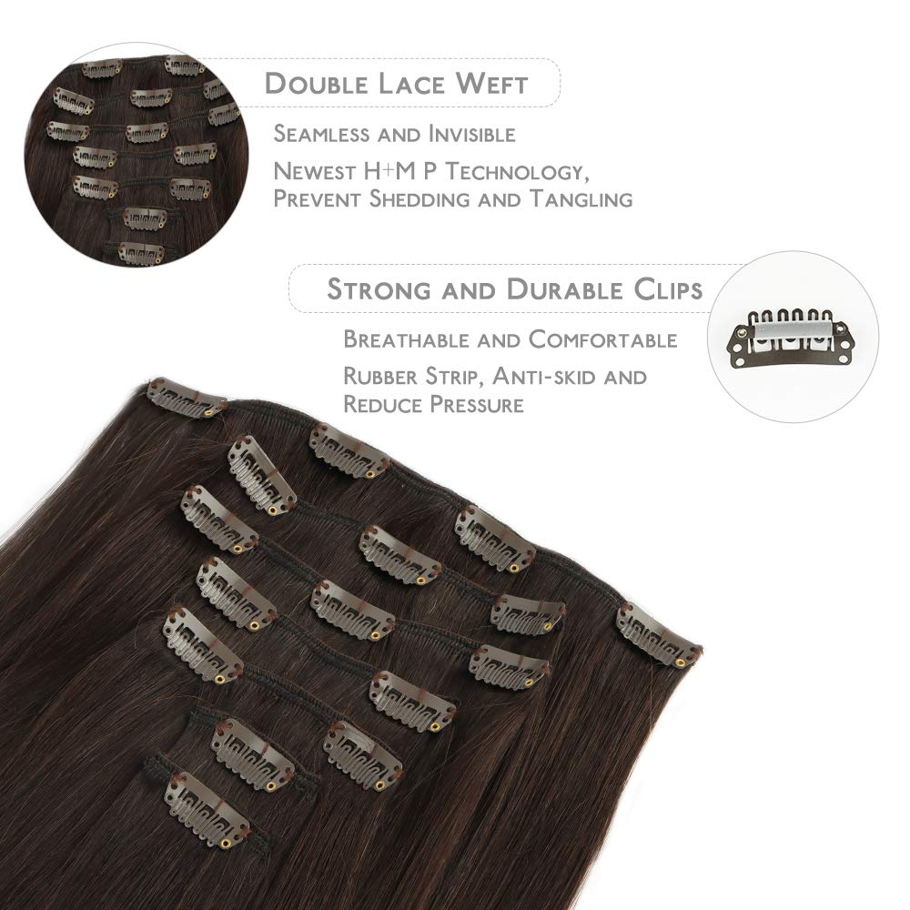 Wennalife Clip In Hair Extensions packaging with 7 pieces