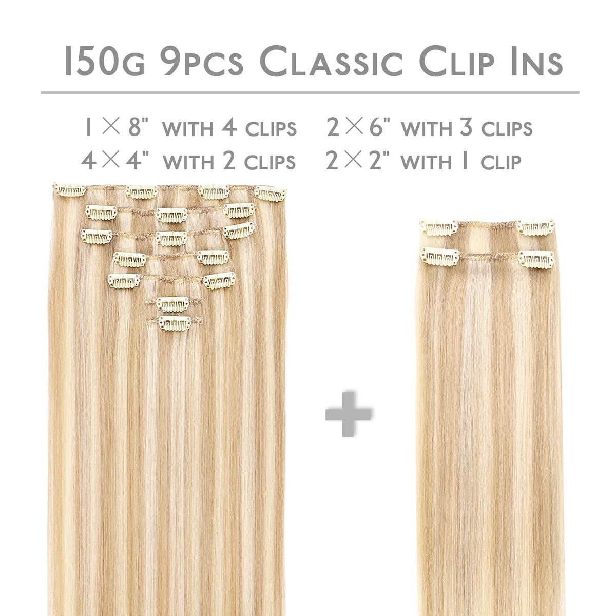 Wennalife Clip In Hair Extensions packaging with 9 pieces