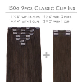 Wennalife Clip In Hair Extensions packaging with 9 pieces