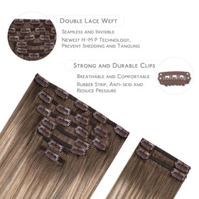 Wennalife Clip In Hair Extensions packaging with 9 pieces displayed