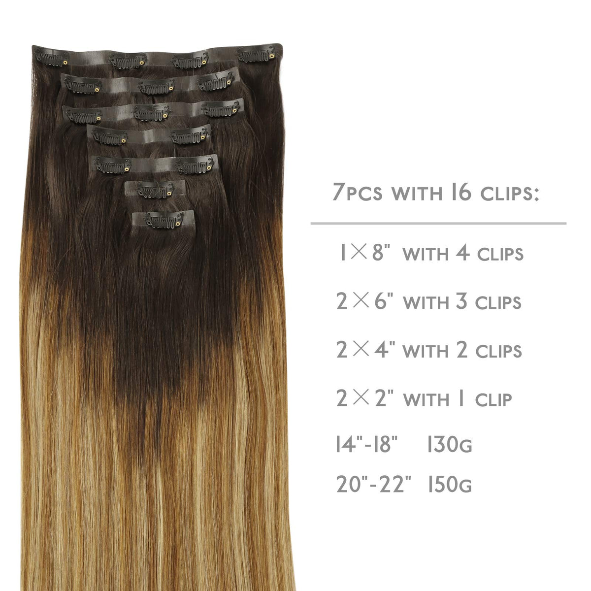 Wennalife Clip In Hair Extensions packaging with hair samples