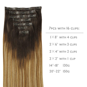 Wennalife Clip In Hair Extensions packaging with hair samples