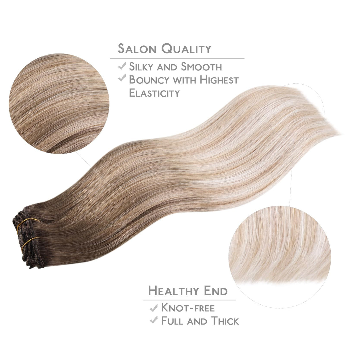 Wennalife Clip In Hair Extensions styled in a natural look