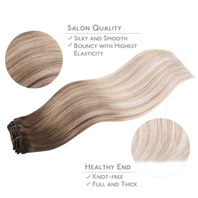 Wennalife Clip In Hair Extensions styled in a natural look