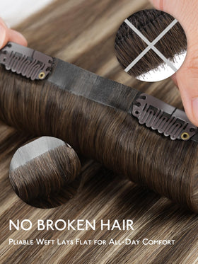 Wennalife Clip in Hair Extensions with clips visible