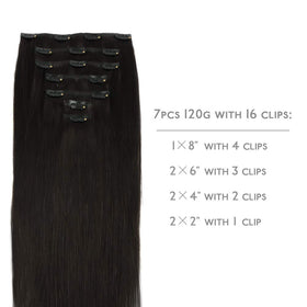 Wennalife Clip In Human Hair Extensions 24 Inch Natural Black packaging