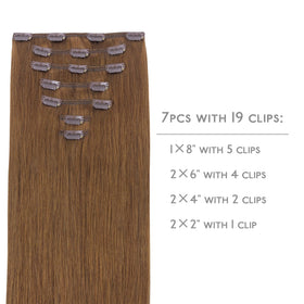 Wennalife Clip In Human Hair Extensions packaging and contents