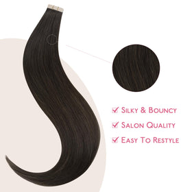 Wennalife Dark Brown Tape in Extensions styled on a model