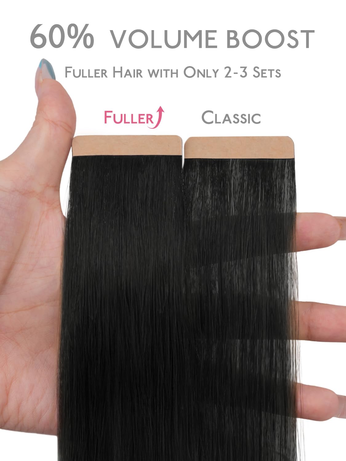Wennalife Fuller Tape in Hair Extensions Jet Black packaging