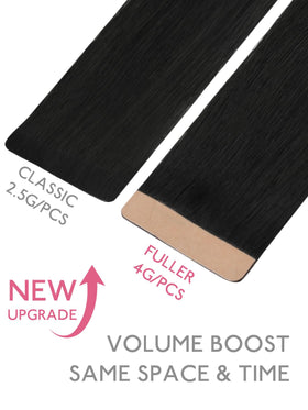 Wennalife Fuller Tape in Hair Extensions Jet Black weft close-up