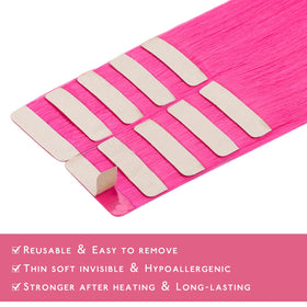 Wennalife Hot Pink Tape in Hair Extensions 22 inch lifestyle scene