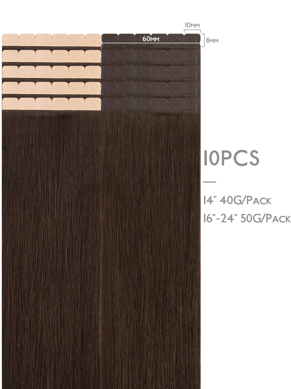 Wennalife Mini Tape in Hair Extensions Auburn Ginger packaging