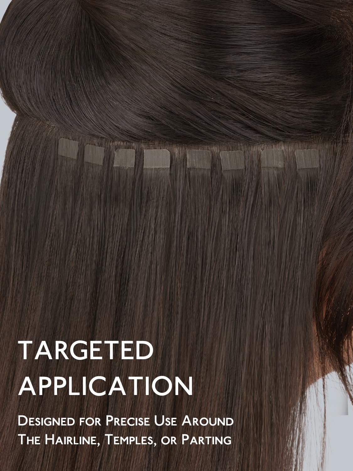 Wennalife Mini Tape in Hair Extensions showing application method