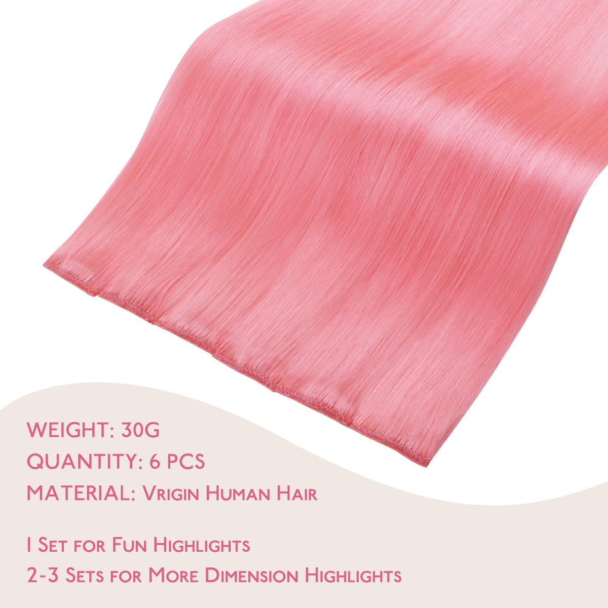 Wennalife Peach Pink Clip-in Hair Extensions packaging