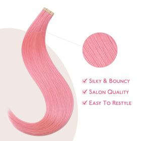 Wennalife Peach Pink Tape in Hair Extensions displayed on a model