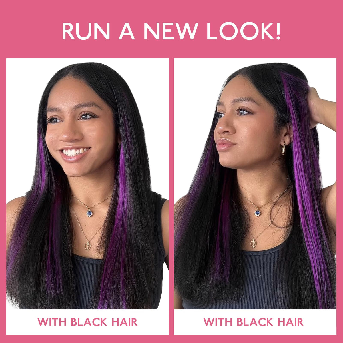 Wennalife Purple Clip-in Hair Extensions in natural light
