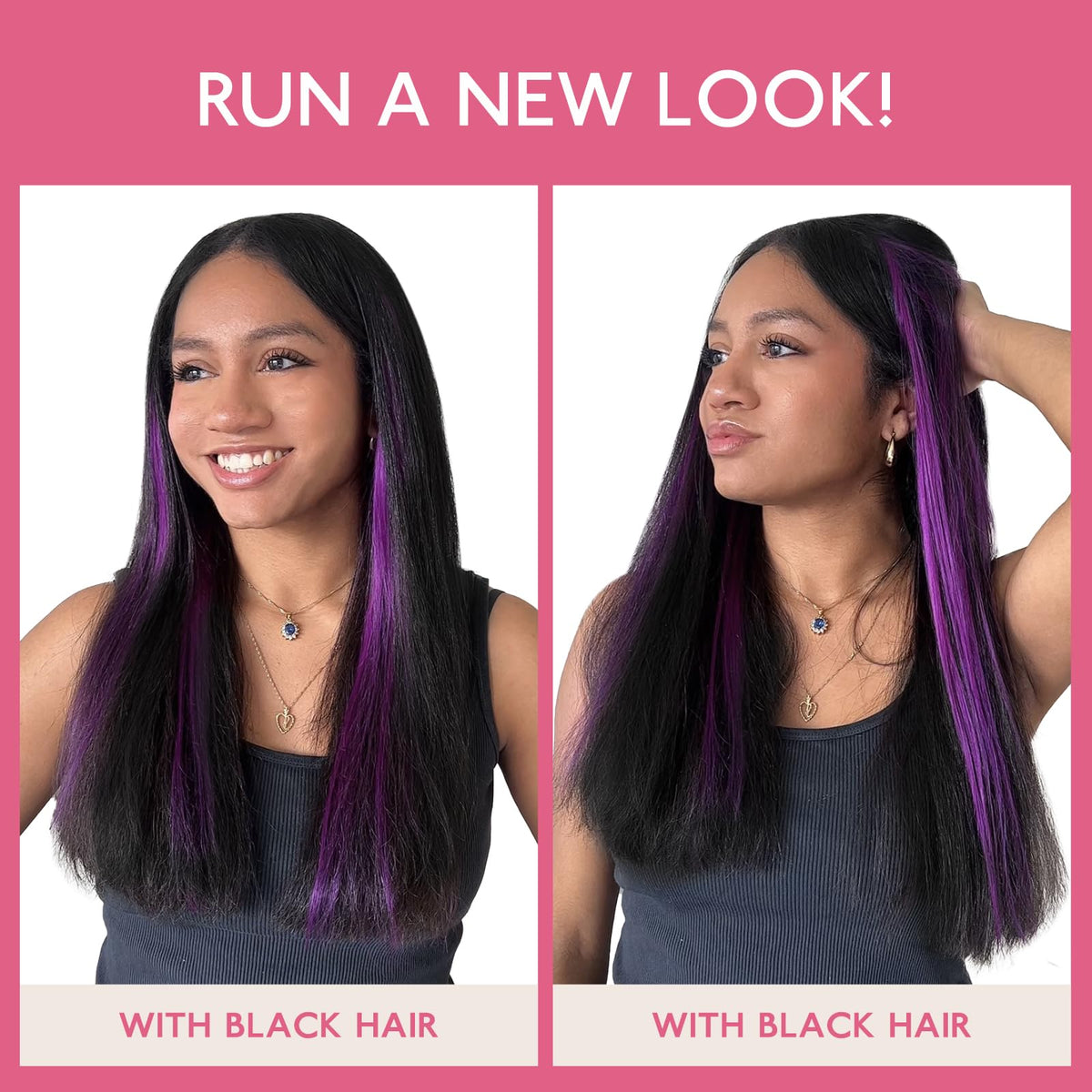 Wennalife purple tape in hair extensions laid out with care instructions