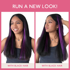 Wennalife purple tape in hair extensions laid out with care instructions