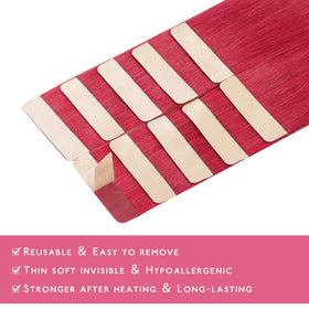 Wennalife red hair extensions displayed with other colours