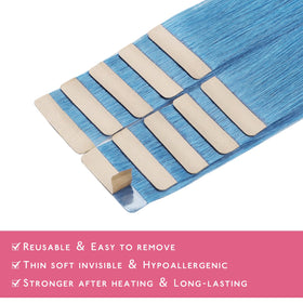 Wennalife SkyBlue Tape in Hair Extensions individual strand