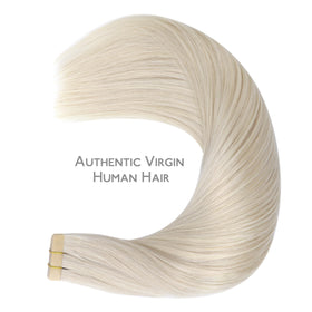 Wennalife Tape in Hair Extensions 12 inch Platinum Blonde texture detail