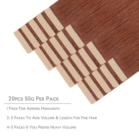 Wennalife Tape in Hair Extensions 18 inch Cinnamon Copper packaging