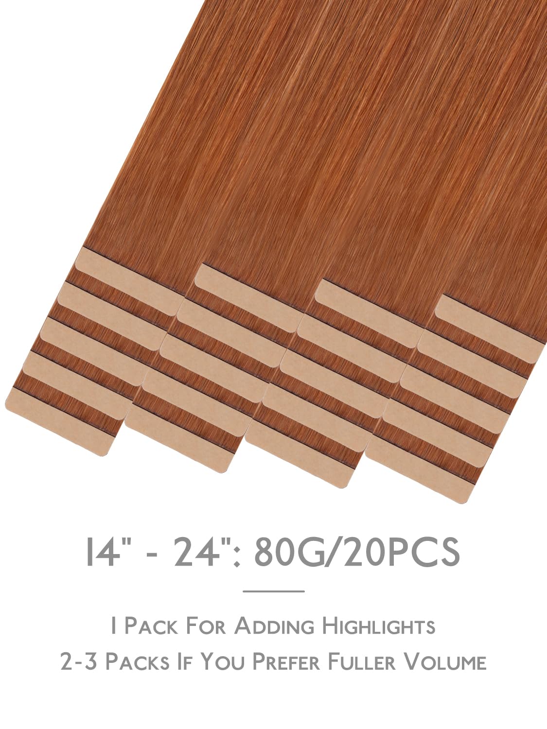 Wennalife Tape in Hair Extensions 18 Inch showing the PU skin weft