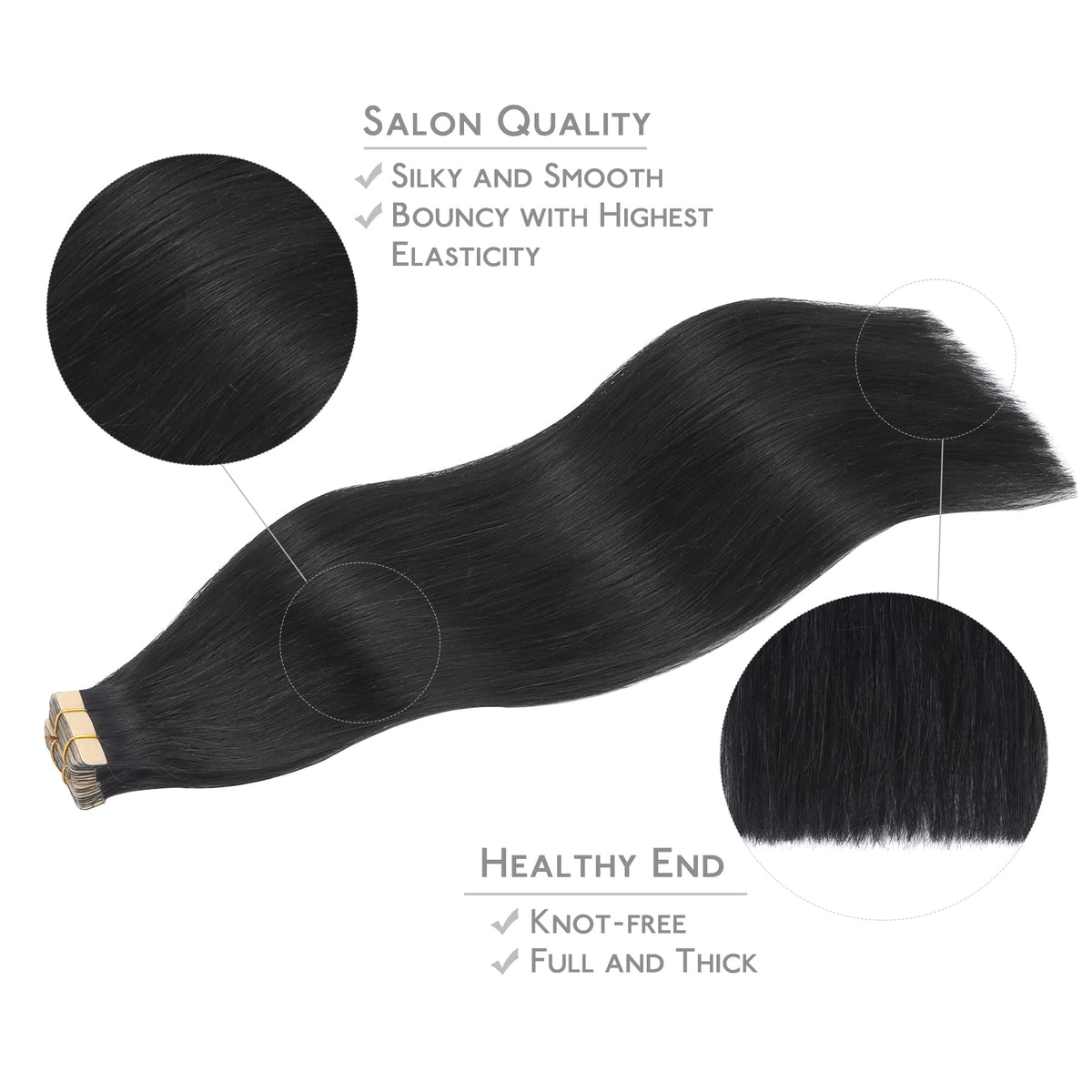 Wennalife Tape in Hair Extensions 20 Inch Jet Black packaging