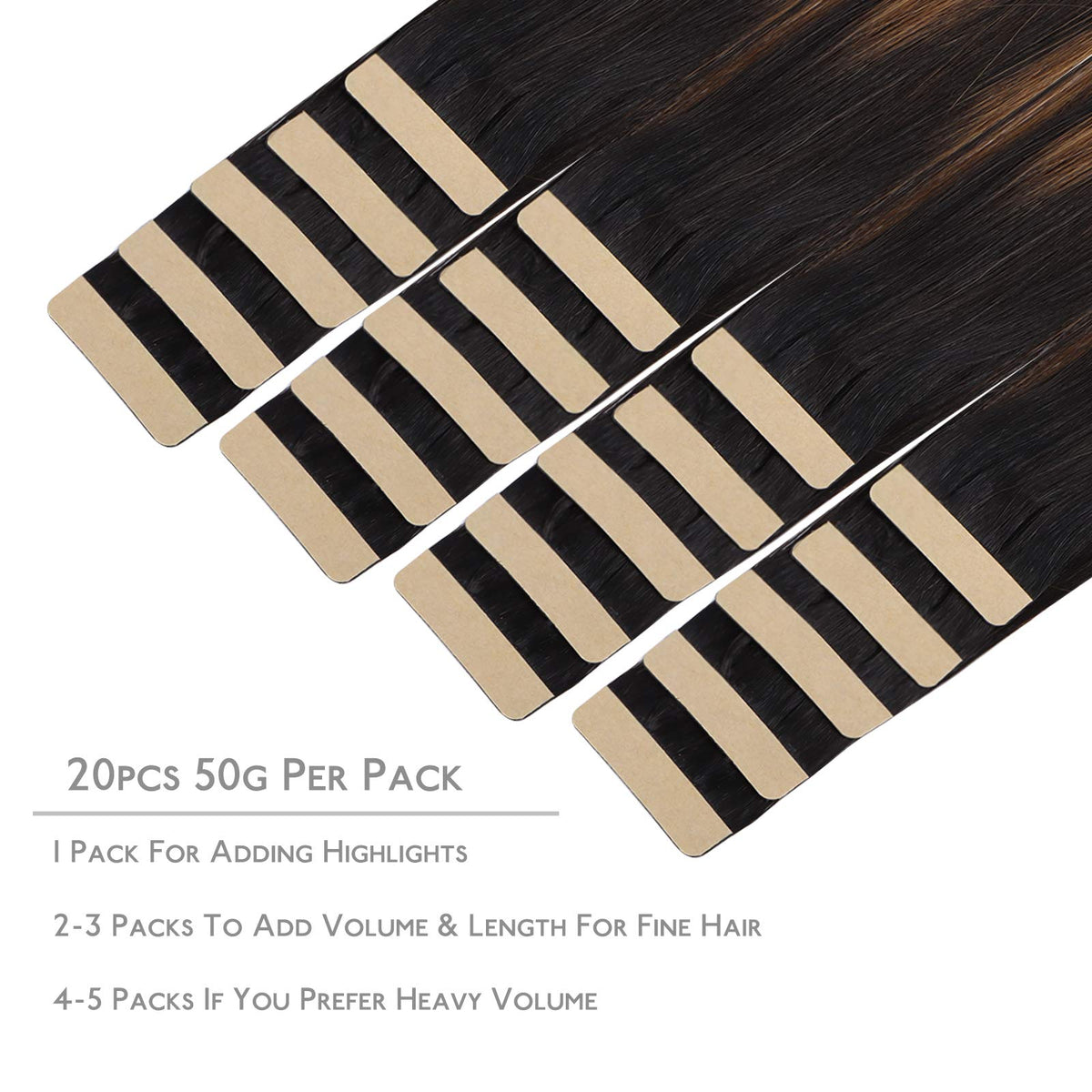 Wennalife Tape in Hair Extensions 20 pieces packaging