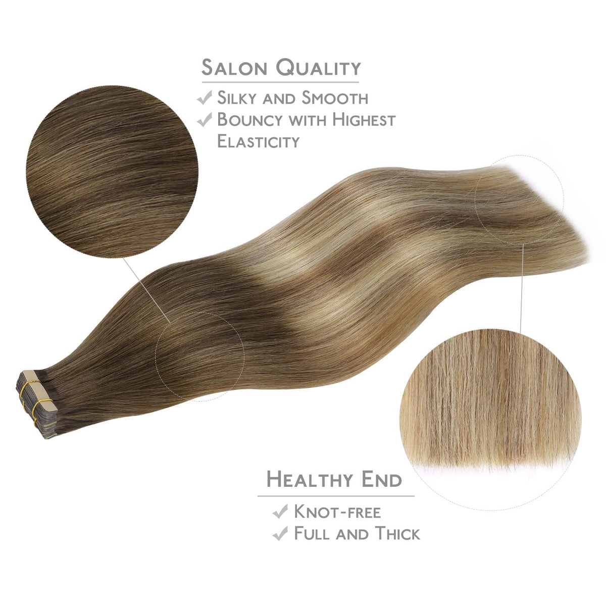 Wennalife Tape in Hair Extensions 22 inch packaging with colour details