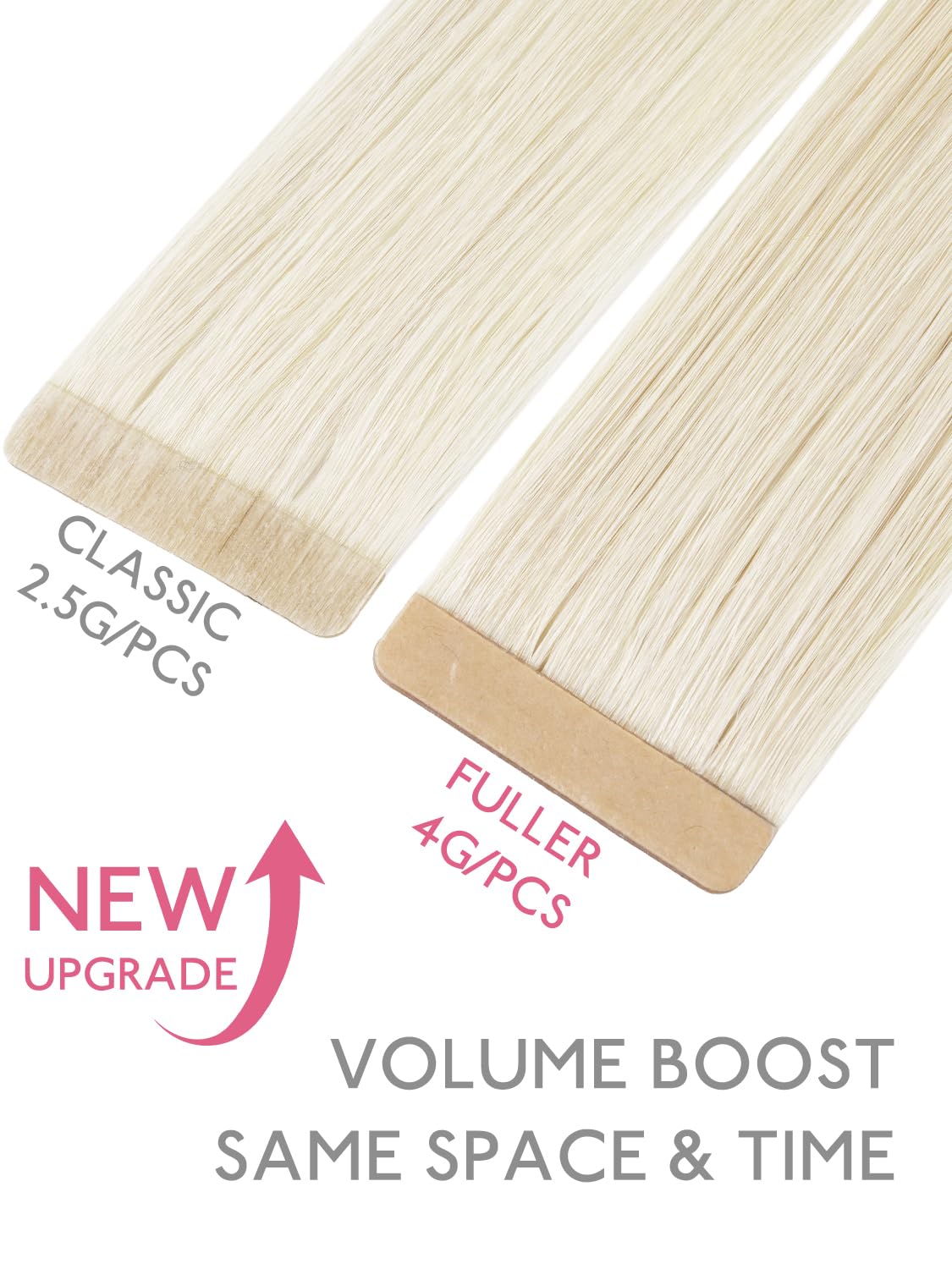 Wennalife Tape in Hair Extensions 24 inch close-up of weft