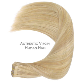 Wennalife Tape in Hair Extensions 28 inch Light Blonde texture view