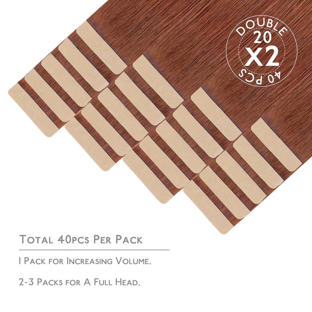 Wennalife Tape in Hair Extensions 40 pieces packaging