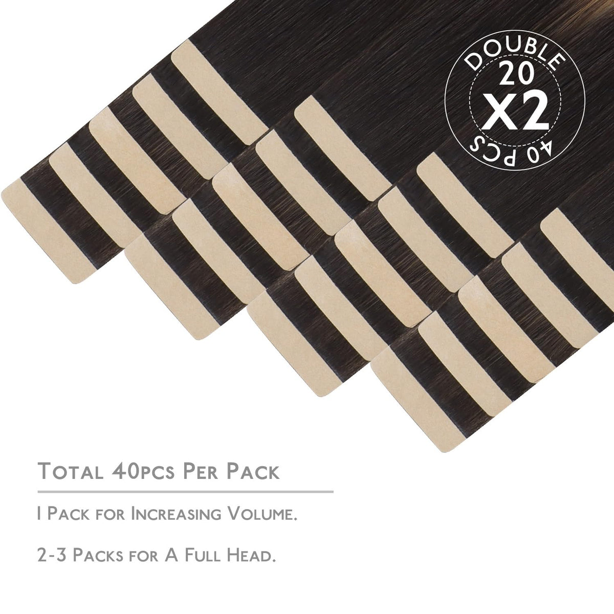 Wennalife Tape in Hair Extensions 40 pieces packaging