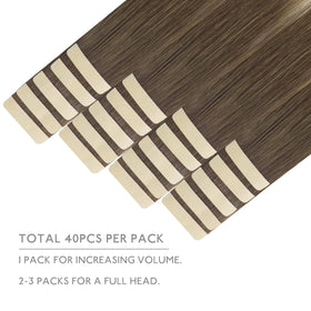 Wennalife Tape in Hair Extensions 40 pieces with replacement tapes