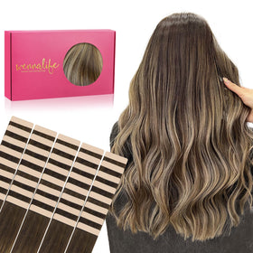 Wennalife Tape in Hair Extensions 40pcs 80g front view