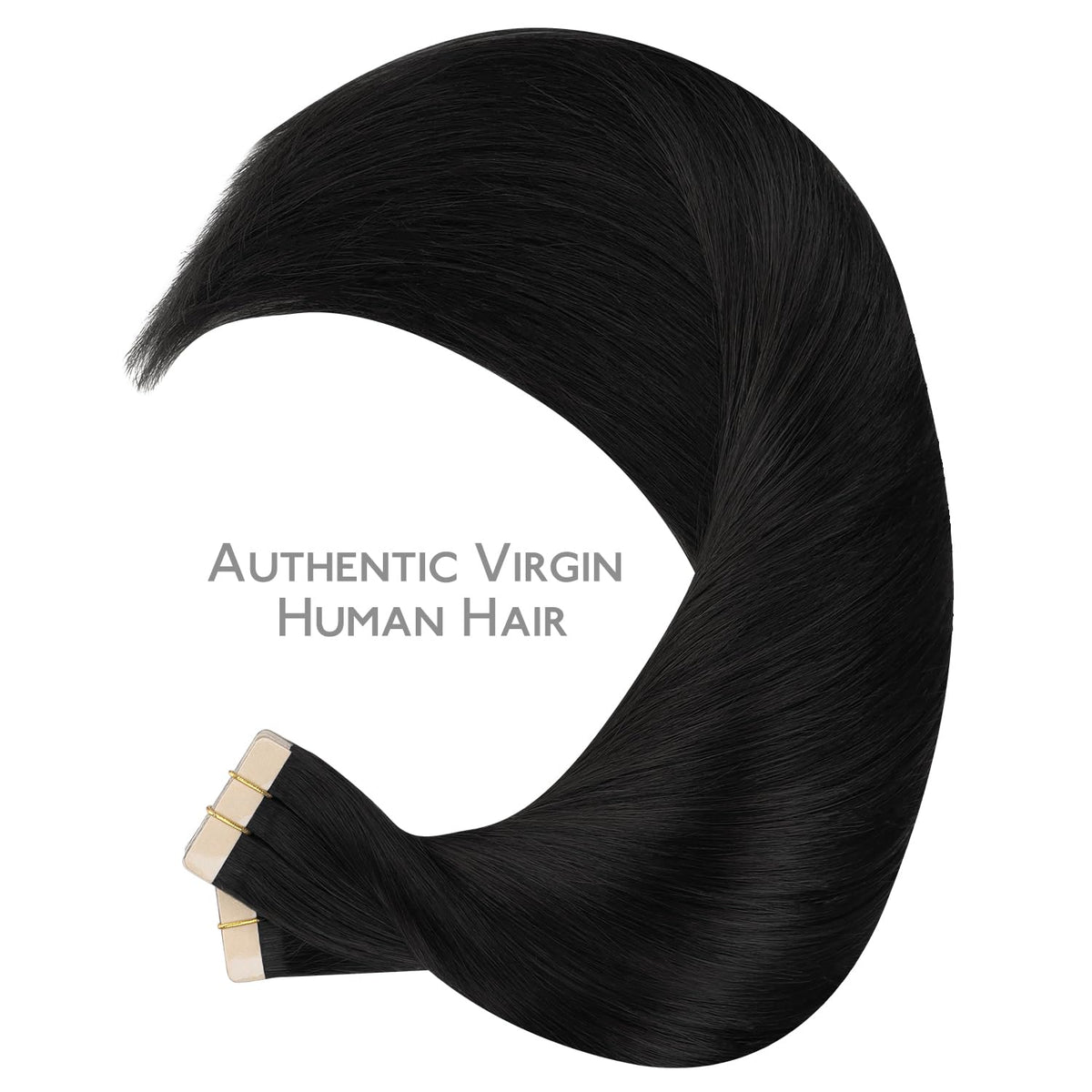 Wennalife Tape in Hair Extensions 40pcs jet black set display