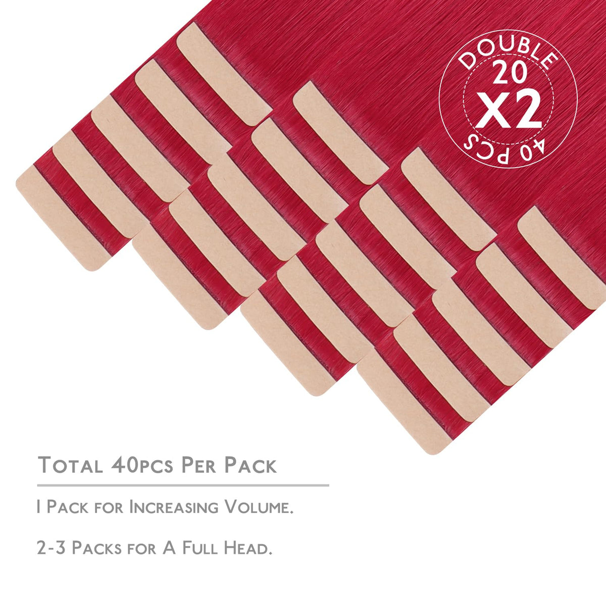 Wennalife Tape in Hair Extensions 40pcs packaging