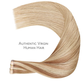 Wennalife Tape in Hair Extensions Ash Beige Blonde Blend in natural light
