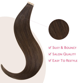 Wennalife Tape in Hair Extensions Chocolate Brown installation process