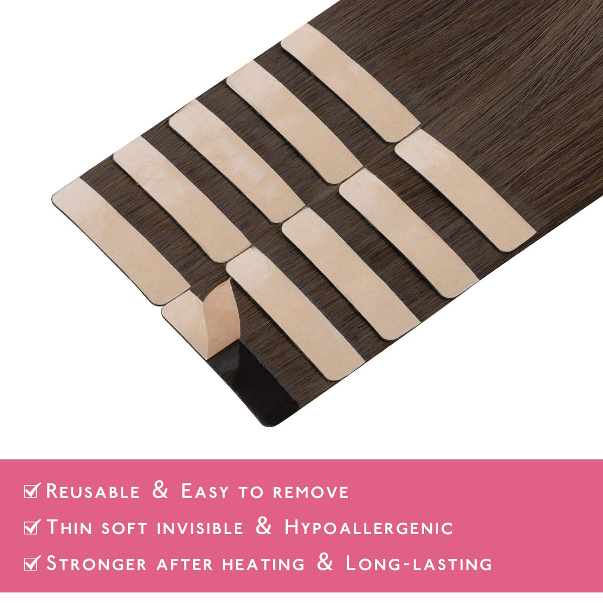 Wennalife Tape in Hair Extensions Chocolate Brown installation process