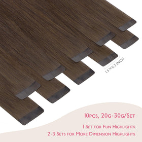 Wennalife Tape in Hair Extensions Chocolate Brown packaging