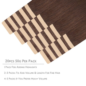 Wennalife Tape in Hair Extensions Chocolate Brown packaging