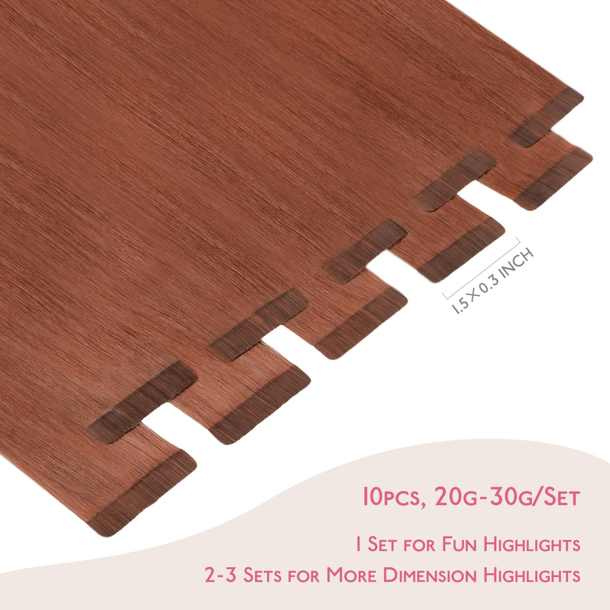 Wennalife Tape in Hair Extensions Cinnamon Copper packaging