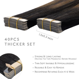 Wennalife Tape in Hair Extensions close-up of balayage effect