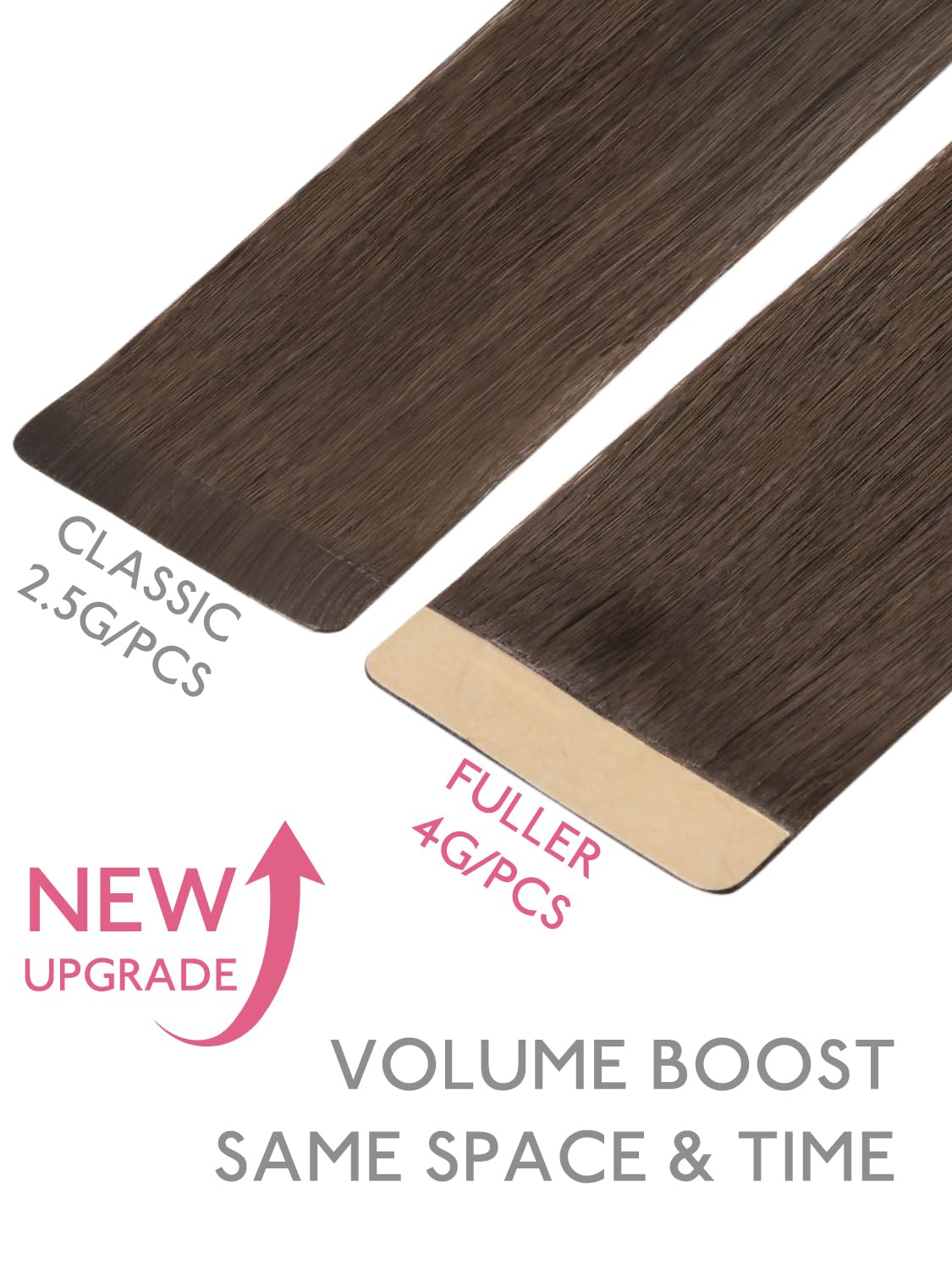 Wennalife Tape in Hair Extensions close-up of PU skin weft