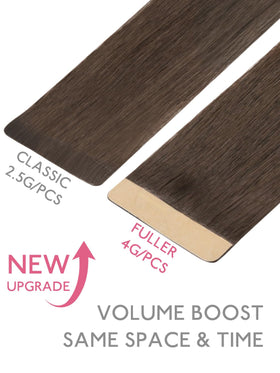 Wennalife Tape in Hair Extensions close-up of PU skin weft