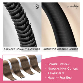 Wennalife Tape in Hair Extensions close-up of tape