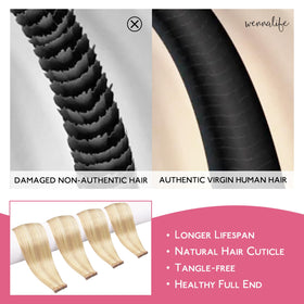 Wennalife Tape in Hair Extensions close-up of the tape